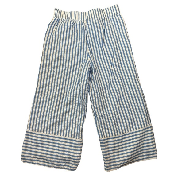 Roller Rabbit Emani Wide Leg Crop Pants Blue & White Striped Women’s Sz M Cotton - Picture 3 of 8